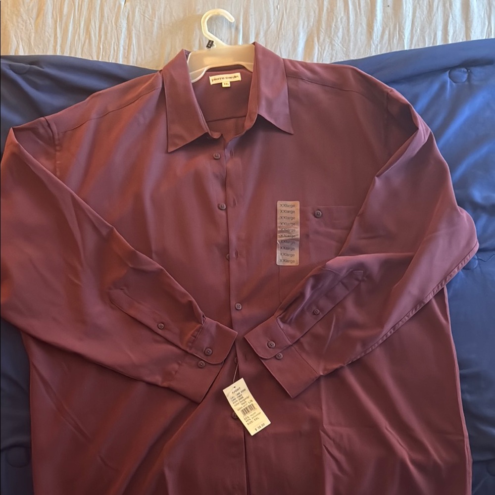 Pierre Cardin Purple Casual Button Down Shirt